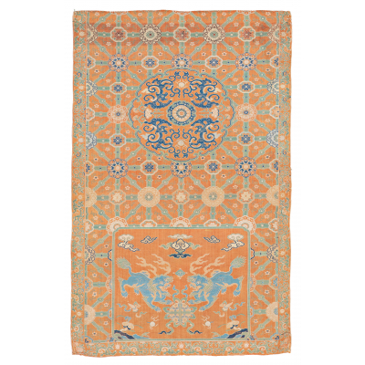 Fine Chinese silk seat cushion fragment