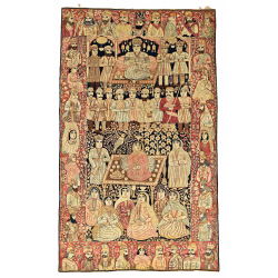 Kirman Lavar Pictorial Rug with Inscriptions