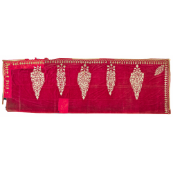 Ottoman or Uzbek velvet fabric with sewn-on gold braids