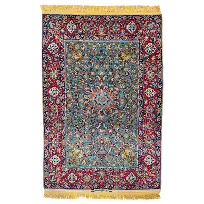 Fine Isfahan signed "Iran Isfahan Majid Bakhshi" (12 x 12 knots per sq cm)